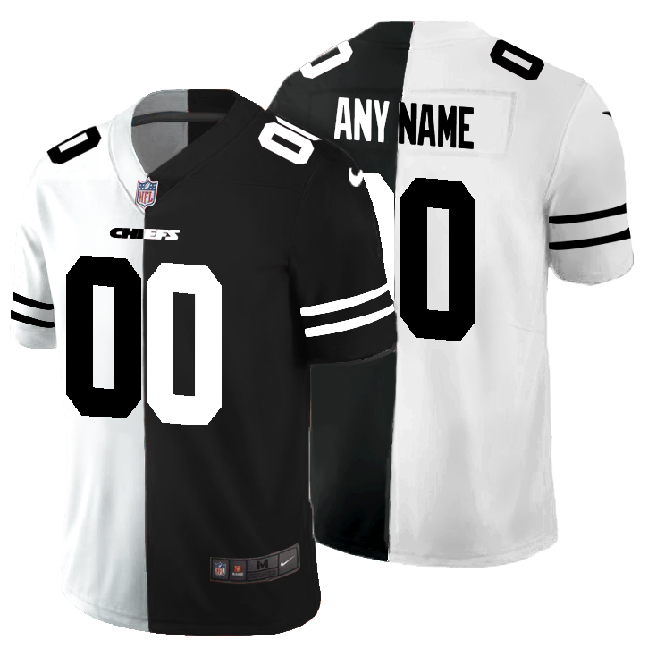 Men's Kansas City Chiefs ACTIVE PLAYER Custom Black & White Split Limited Stitched Jersey
